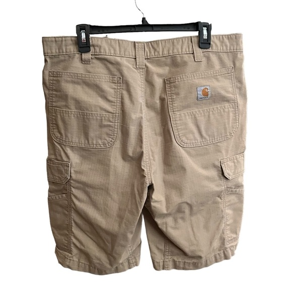 Carhartt Mens Force Relaxed Fit Ripstop Cargo Work Short Khaki Flat Front Sz 36 - Picture 3 of 6